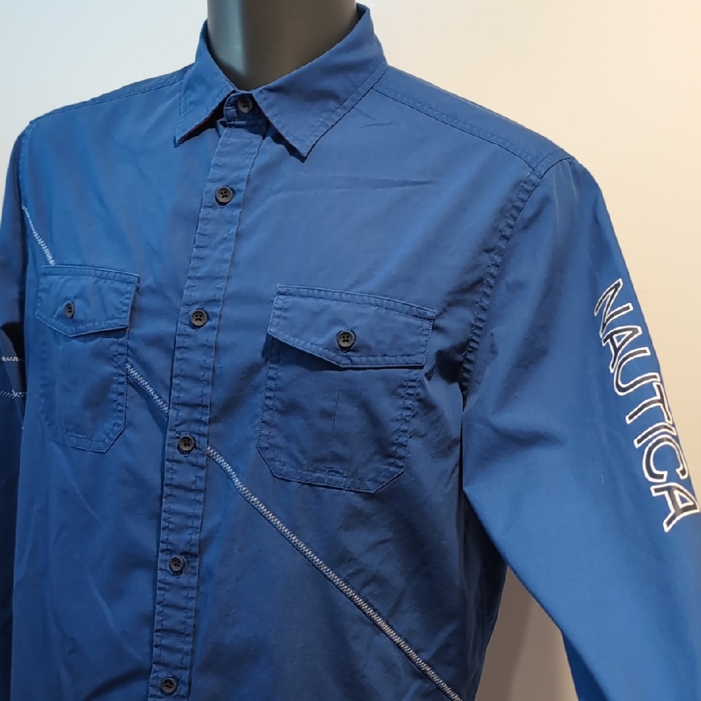 Nautica Blue Button-Down Shirt